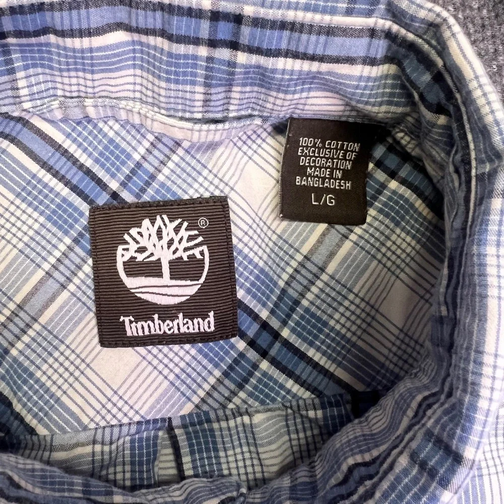 Timberland Shirt Mens‎ L Plaid Hiking Casual Rugged Cotton Long Sleeve Outdoors